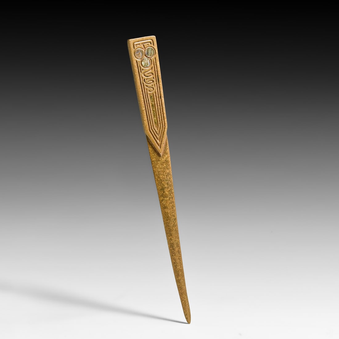 Tiffany Studios #1163 Bronze Dore & Abalone Paper Knife c1910 - 3
