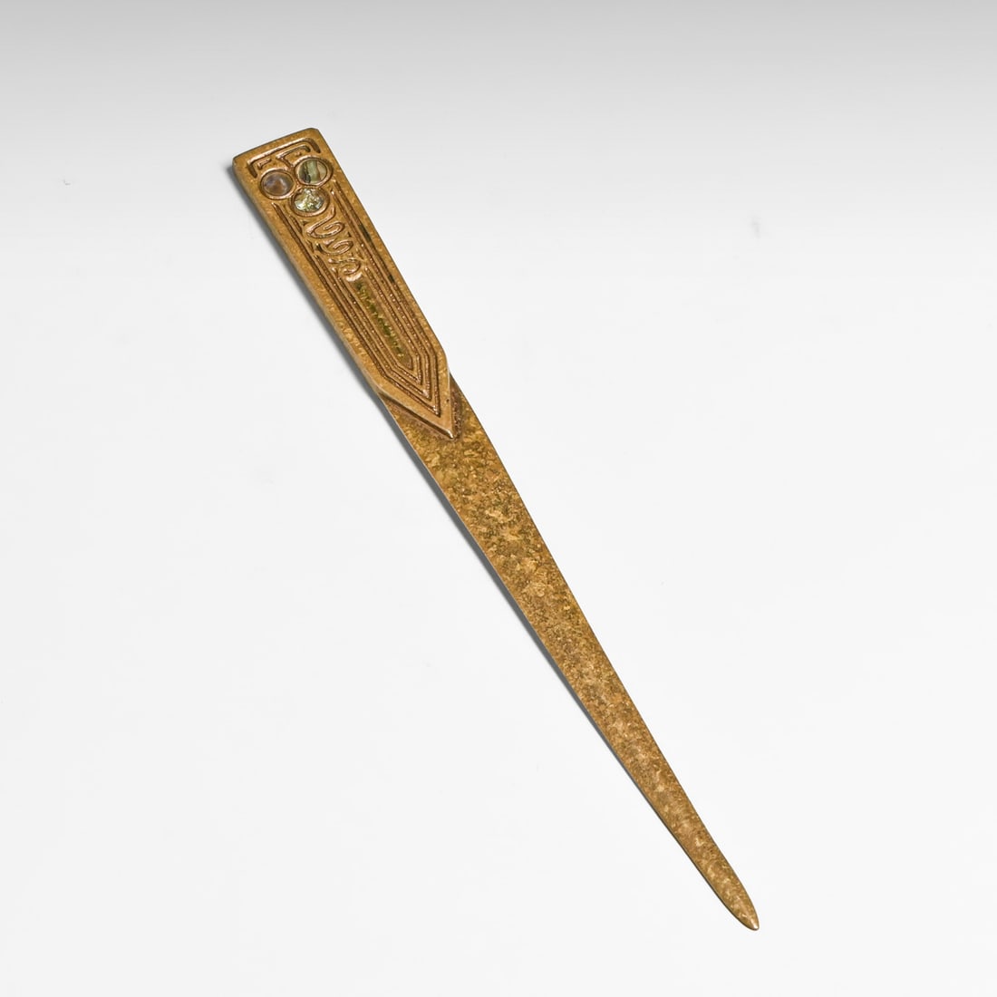 Tiffany Studios #1163 Bronze Dore & Abalone Paper Knife c1910 - 5