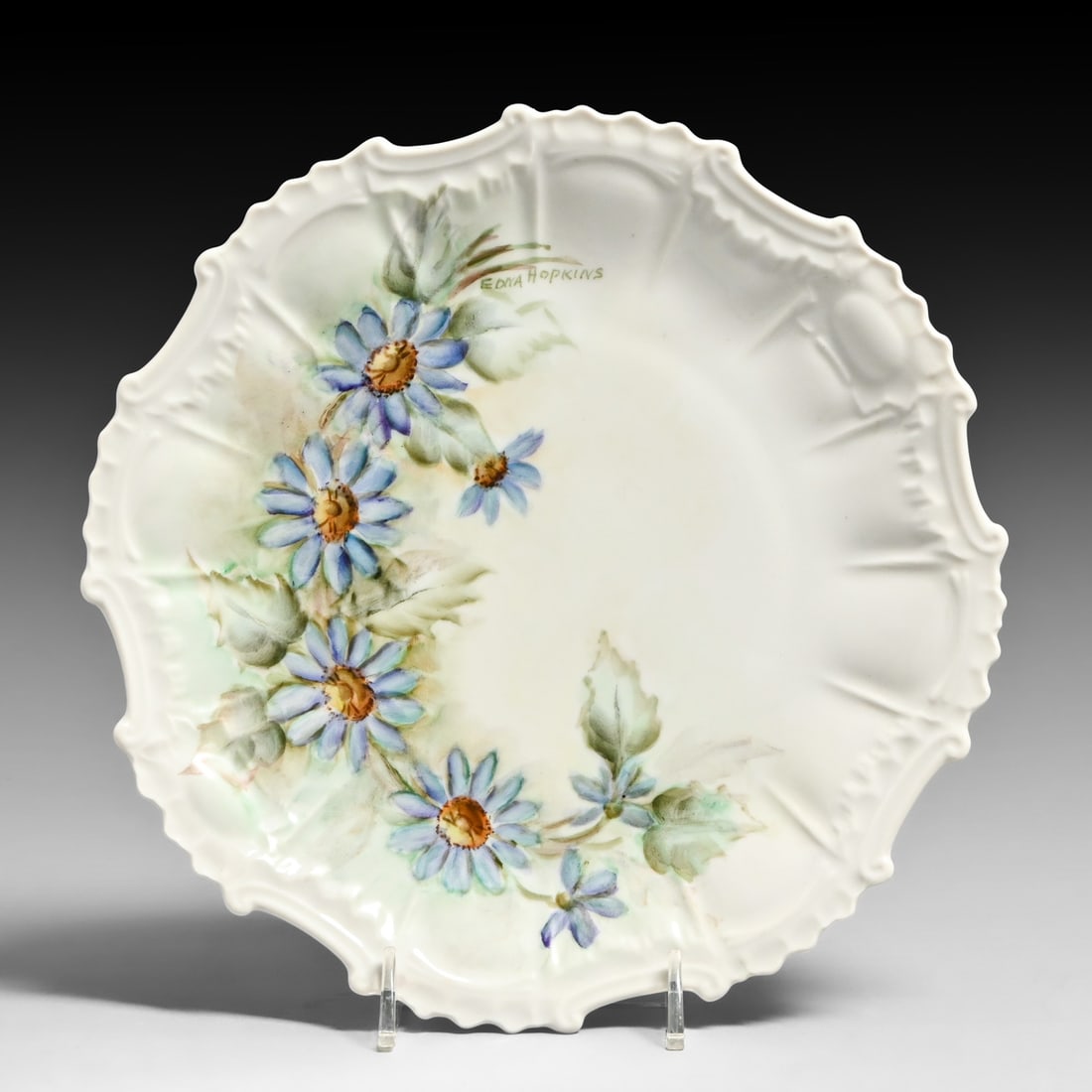 Edna Boies Hopkins (1872-1937) Hand Decorated Bavarian Porcelain Plate c1910 (1 of 4)