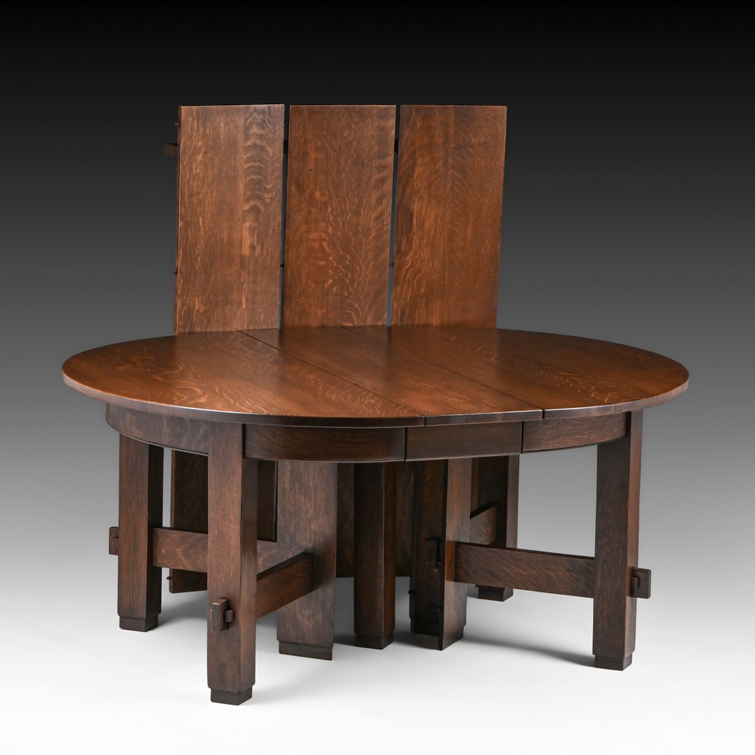 Early Gustav Stickley 54" Five-Leg Dining Table c1902 - 4
