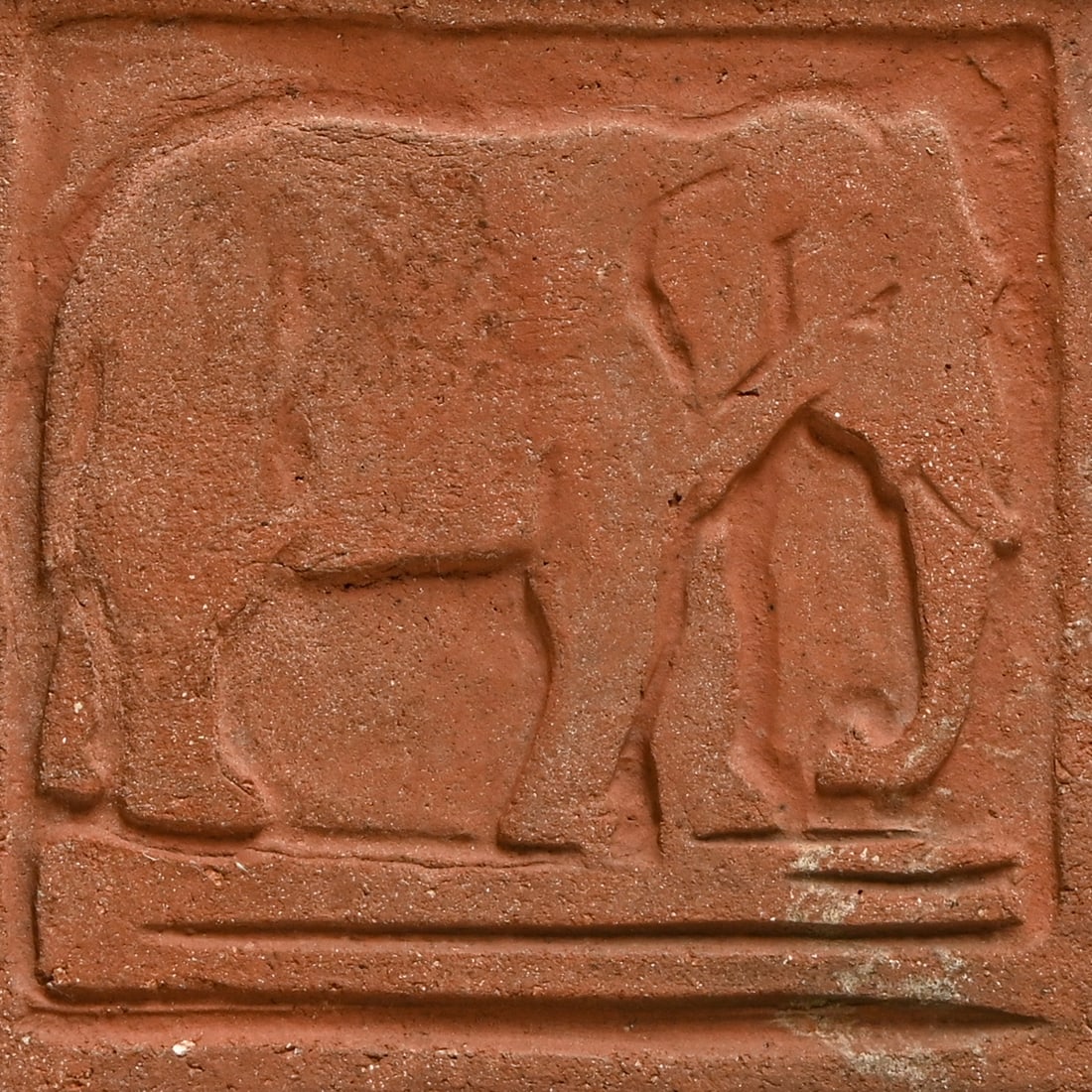 Grueby Faience Unglazed Elephant Tile c1905 - 2