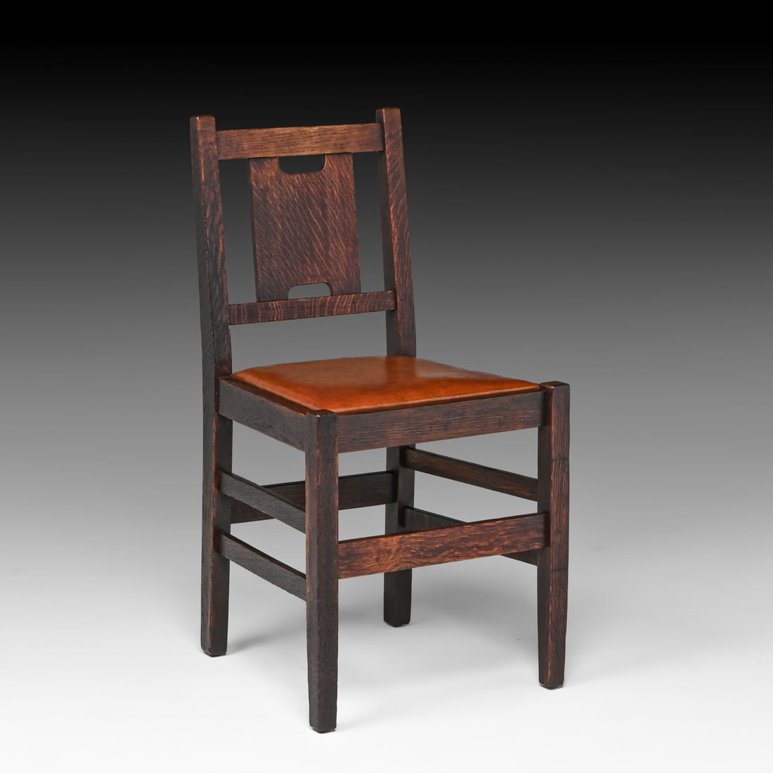 Gustav Stickley H-Back Vanity Chair c1907: Gustav Stickley H-Back Vanity Chair c1907. Signed. Excellent original finish. Rock solid sturdy. 32.25"h x 16.75"w x 15.25"d FREE NATIONWIDE SHIPPING Free Nationwide Shipping within the lower 48