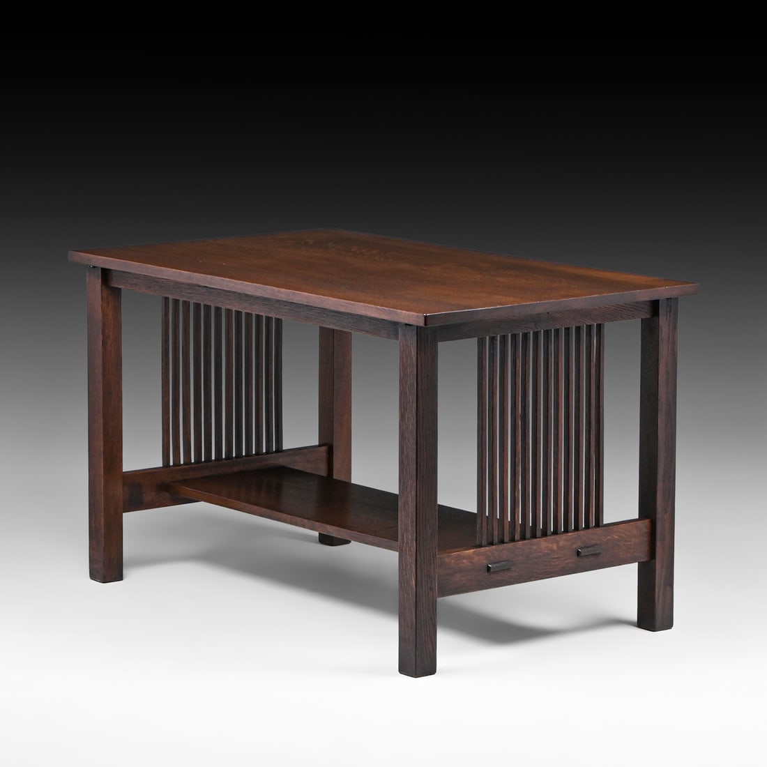 Gustav Stickley Oak Spindled Library Table c1907 - 2