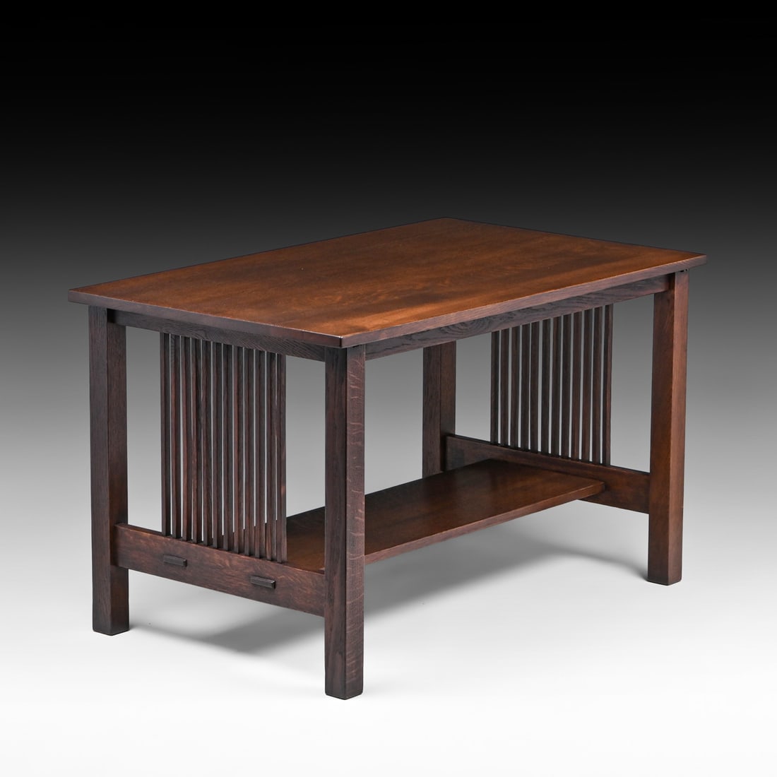 Gustav Stickley Oak Spindled Library Table c1907 - 3