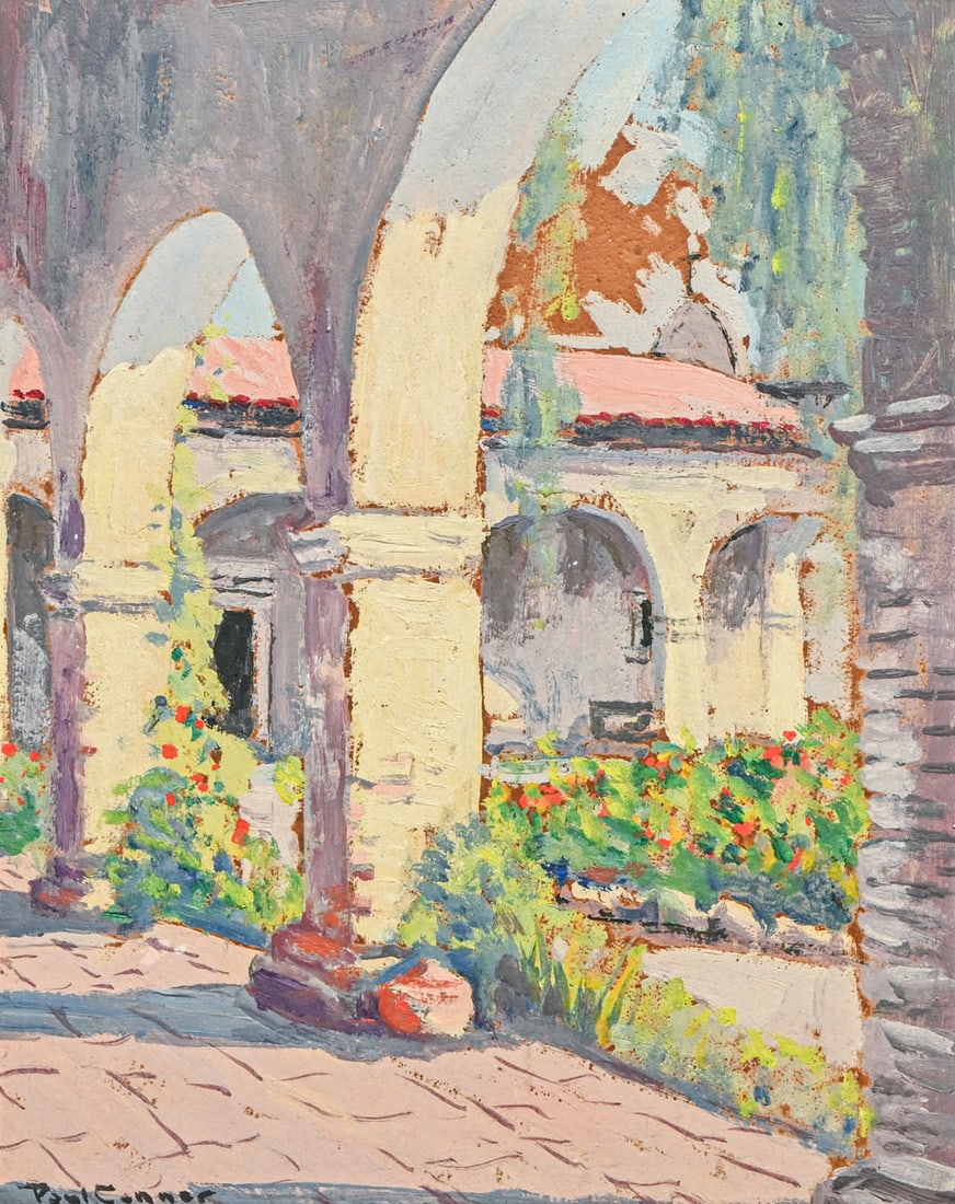 Paul Conner (1881-1968) San Juan Capistrano Painting c1920s: Paul Conner (1881-1968) San Juan Capistrano Painting c1920s. Signed. Excellent condition. 10"h x 8"w. Frame 18.25"h x 16.25"w. FREE NATIONWIDE SHIPPING Free Nationwide Shipping within the lower 48