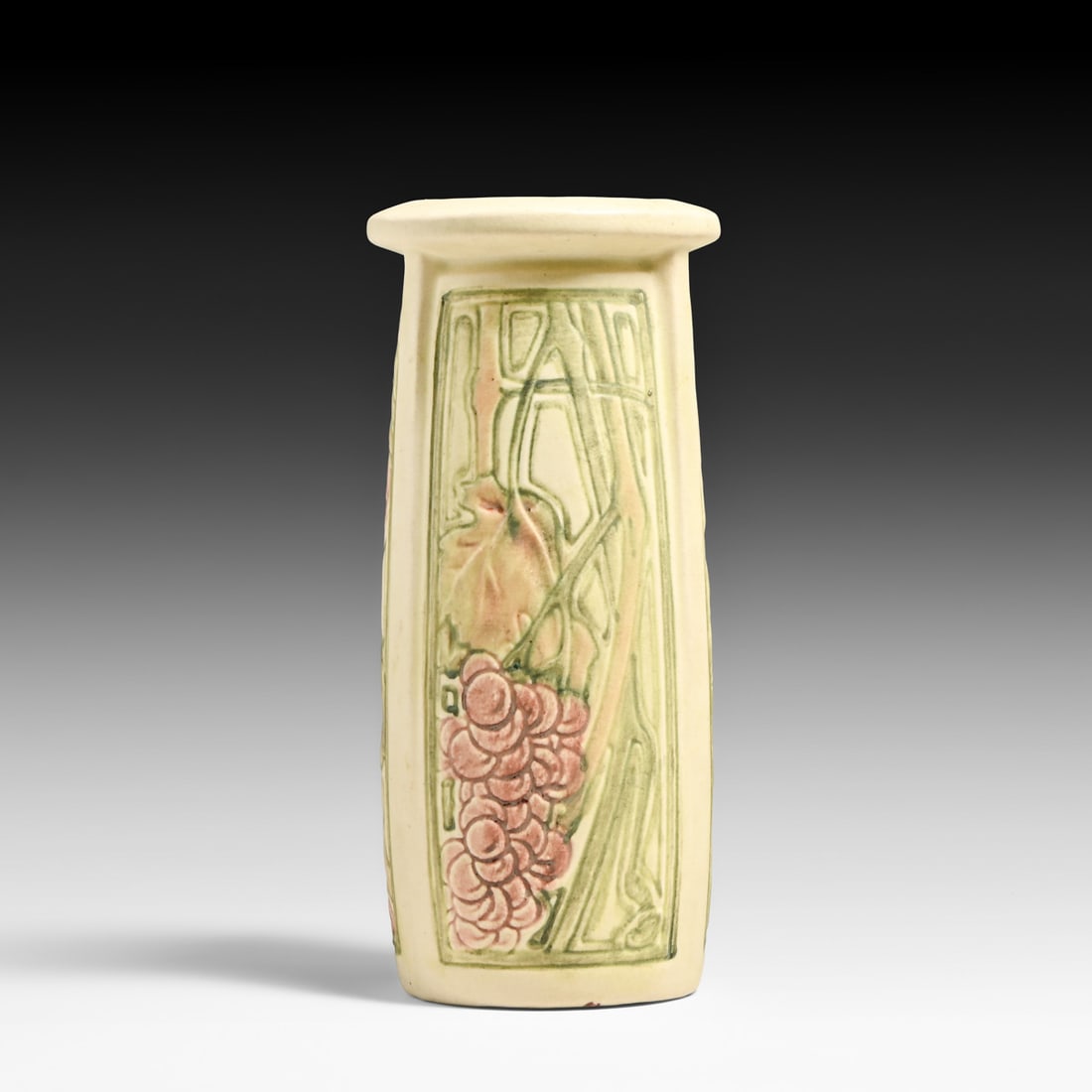 Weller Pottery Roma Grapevine Vase c1920s: Weller Pottery Roma Grapevine Vase c1920s. Signed. Perfect condition. 10"h x 4.5"d FREE NATIONWIDE SHIPPING Free Nationwide Shipping within the lower 48 states for all purchases at our Two-Day Auction