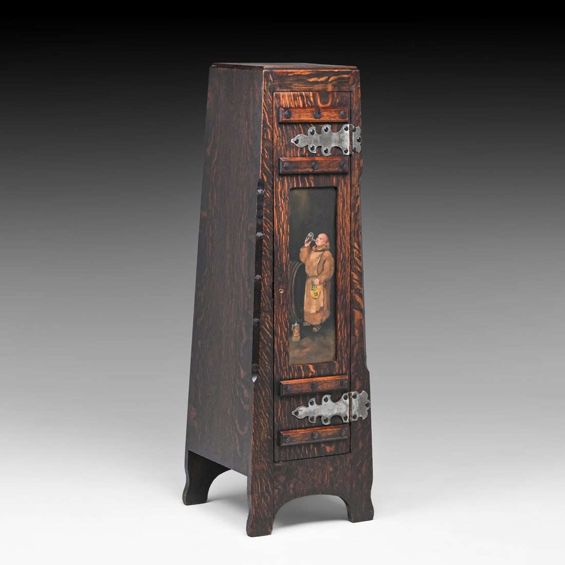 Shop of the Crafters - Cincinnati One-Door Monk Cellarette c1905: Shop of the Crafters - Cincinnati One-Door Monk Cellarette c1905. Signed. Excellent original finish. 46.5"h x 14.5"w x 14.75"d FREE NATIONWIDE SHIPPING Free Nationwide Shipping within the lower 48 sta