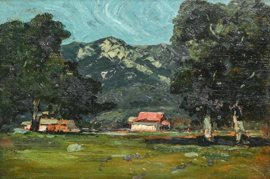 Julian Walbridge Rix (1850-1903) Northern California Tonalist Painting c1880s (1 of 5)