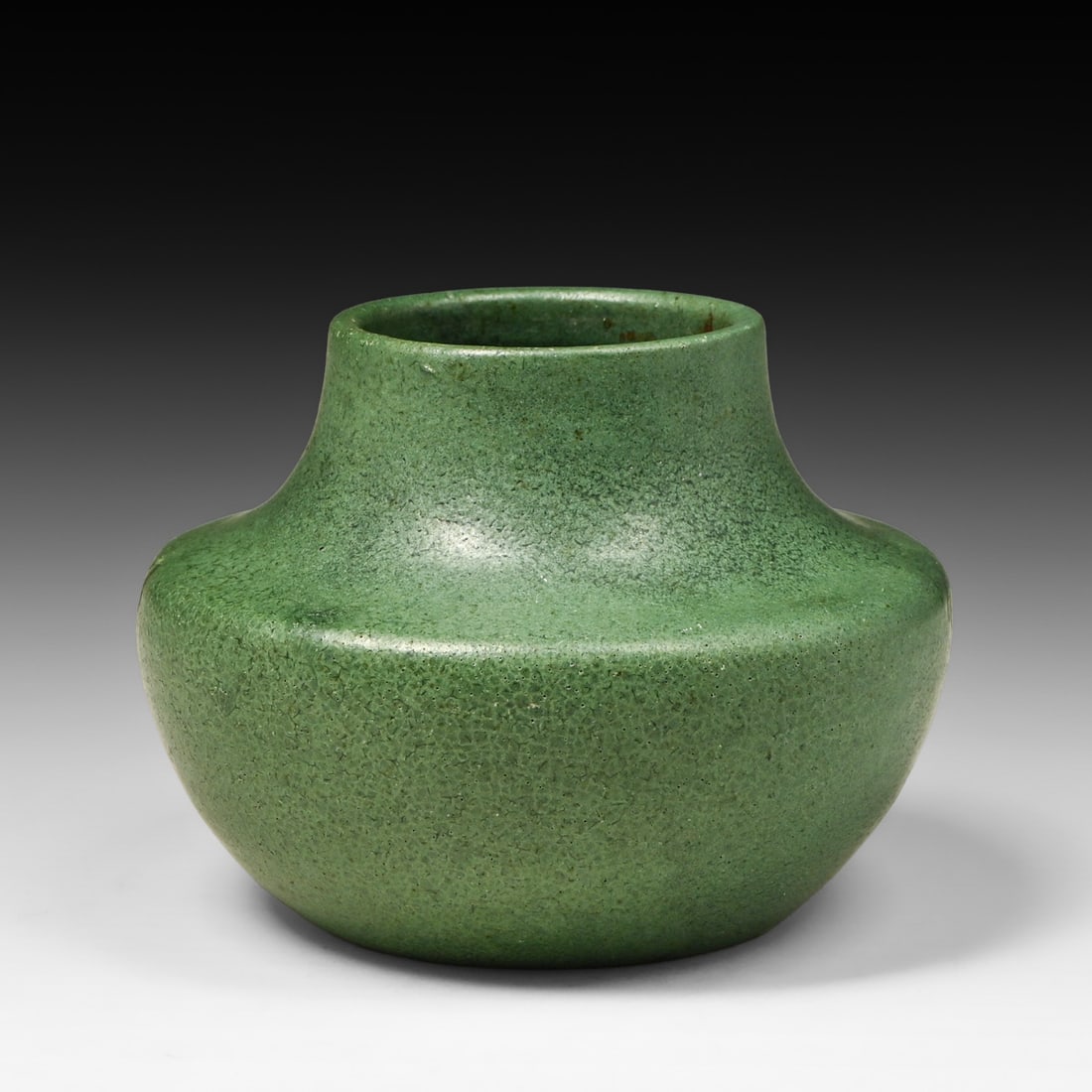 Strobl Pottery - Cincinnati Matte Green Vase c1910 - 2