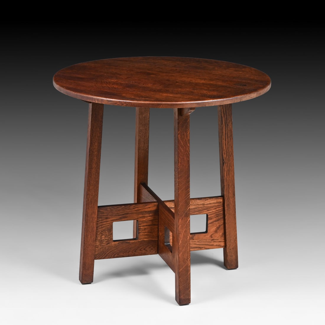 Limbert #148 Oak Cutout Lamp Table c1910 - 2
