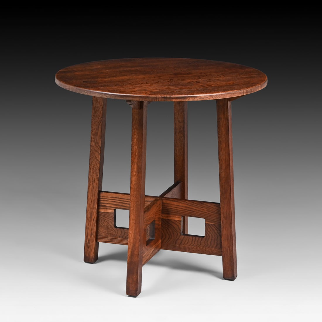 Limbert #148 Oak Cutout Lamp Table c1910 - 3