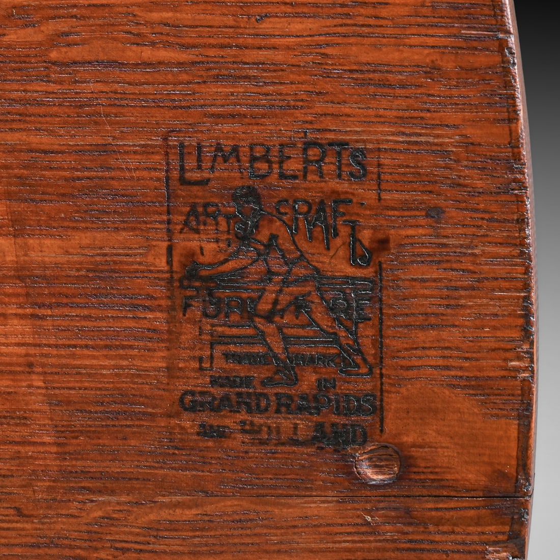 Limbert #148 Oak Cutout Lamp Table c1910 - 4