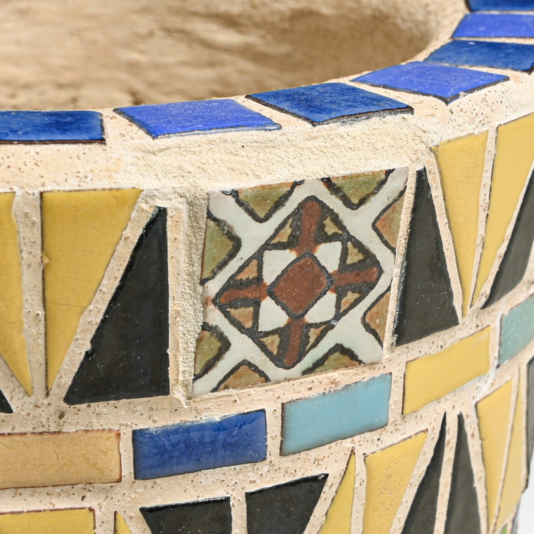 Malibu Tile Cement Jardiniere c1930 - 3