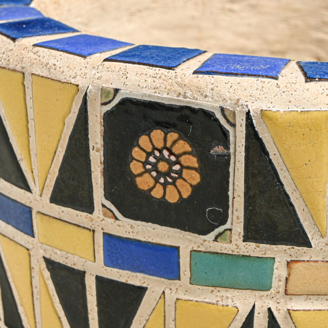 Malibu Tile Cement Jardiniere c1930 - 4