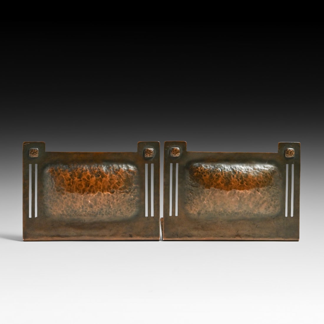Early Roycroft Hammered Copper Secessionist Cutout Bookends c1911 (1 of 7)