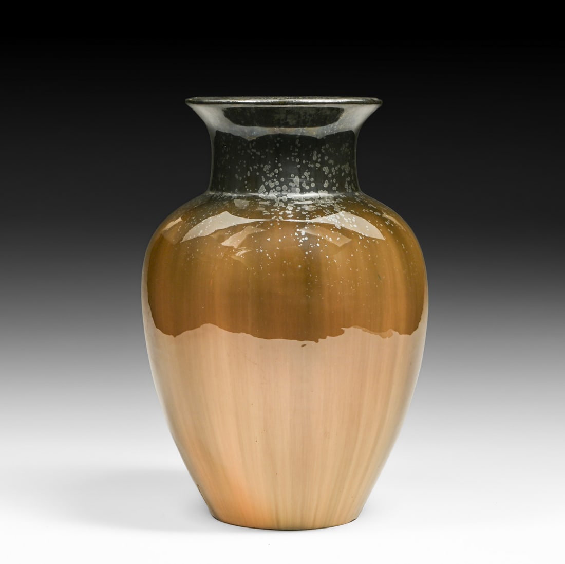 Large Fulper Pottery 11.75"h Mirror Black & Orange Flambe Vase Lambase c1920: Large Fulper Pottery 11.75"h Mirror Black & Orange Flambe Vase Lambase c1920. Unsigned. Factory drilled. Perfect condition. 11.75"h x 7.75"d FREE NATIONWIDE SHIPPING Free Nationwide Shipping within th
