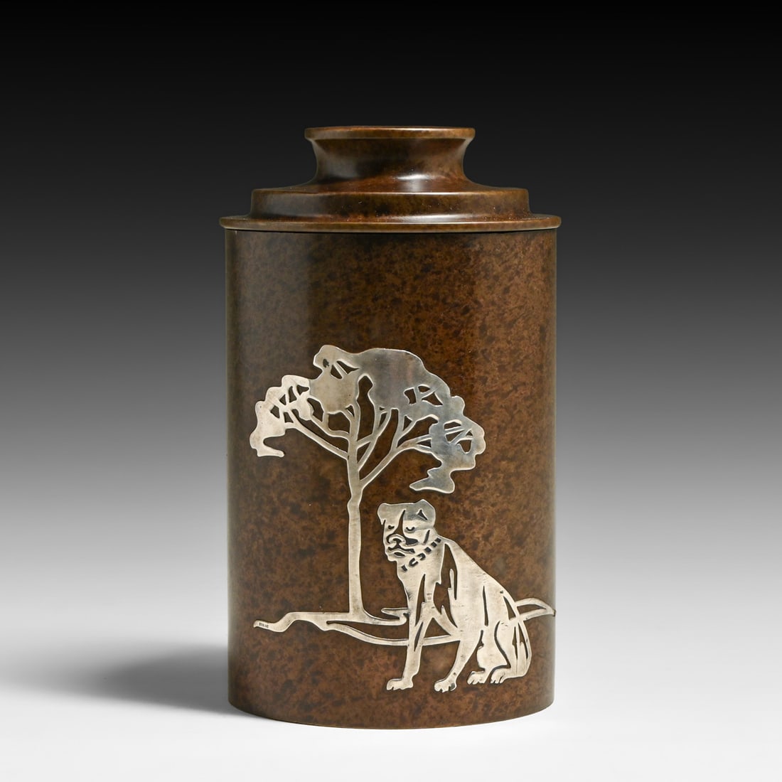 Heintz #2539 Sterling on Silver Bulldog Humidor 1912 (1 of 5)
