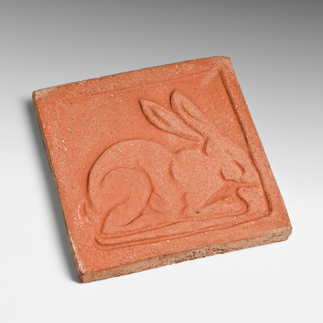 Grueby Pottery Unglazed Rabbit Tile c1910 - 3