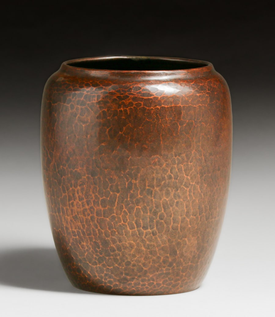 Dirk van Erp Hammered Copper Vase c1915: Dirk van Erp Hammered Copper Vase c1915. Signed with open-box, San Francisco mark. Color added to original patina. 6"h x 5"d FREE NATIONWIDE SHIPPING Free Nationwide Shipping within the lower 48 state