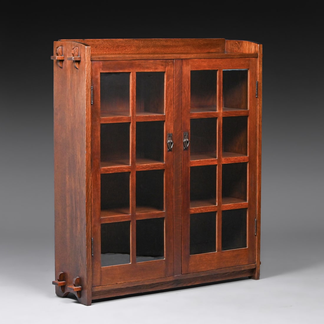 Gustav Stickley Two-Door Tenon & Key Bookcase c1910 (1 of 3)