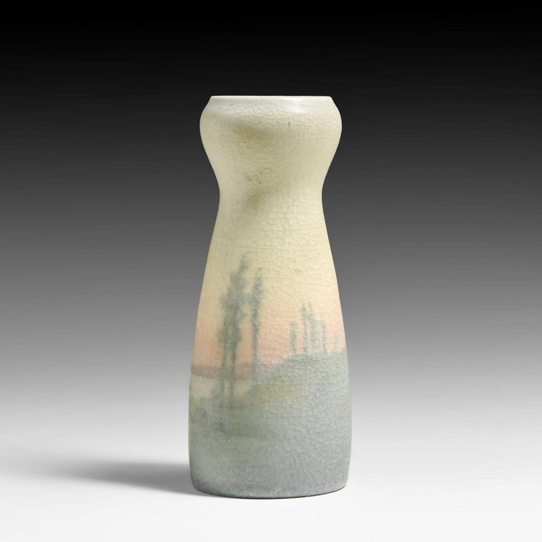 Rookwood Pottery Lenore Asbury Scenic Vellum Vase 1912: Rookwood Pottery Lenore Asbury Scenic Vellum Vase 1912. Signed. Perfect condition. 7.75"h x 3"d FREE NATIONWIDE SHIPPING Free Nationwide Shipping within the lower 48 states for all purchases at our Tw