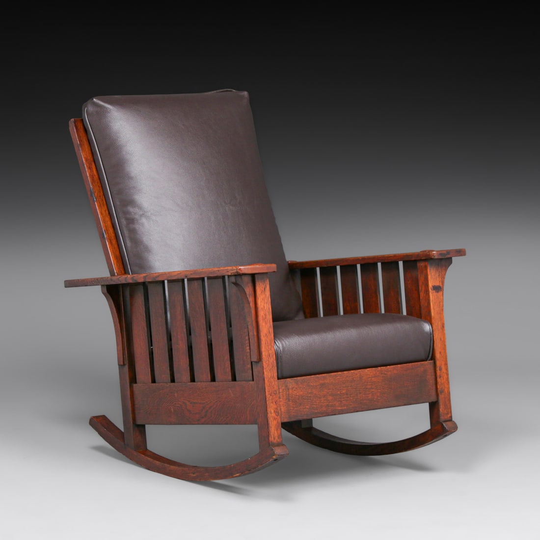 L&JG Stickley #475 Slatted Rocker c1908-1912: L&JG Stickley #475 Slatted Rocker c1908-1912. Signed. Excellent original finish. 37"h x 31.5"w x 39.5"d FREE NATIONWIDE SHIPPING Free Nationwide Shipping within the lower 48 states for all purchases a