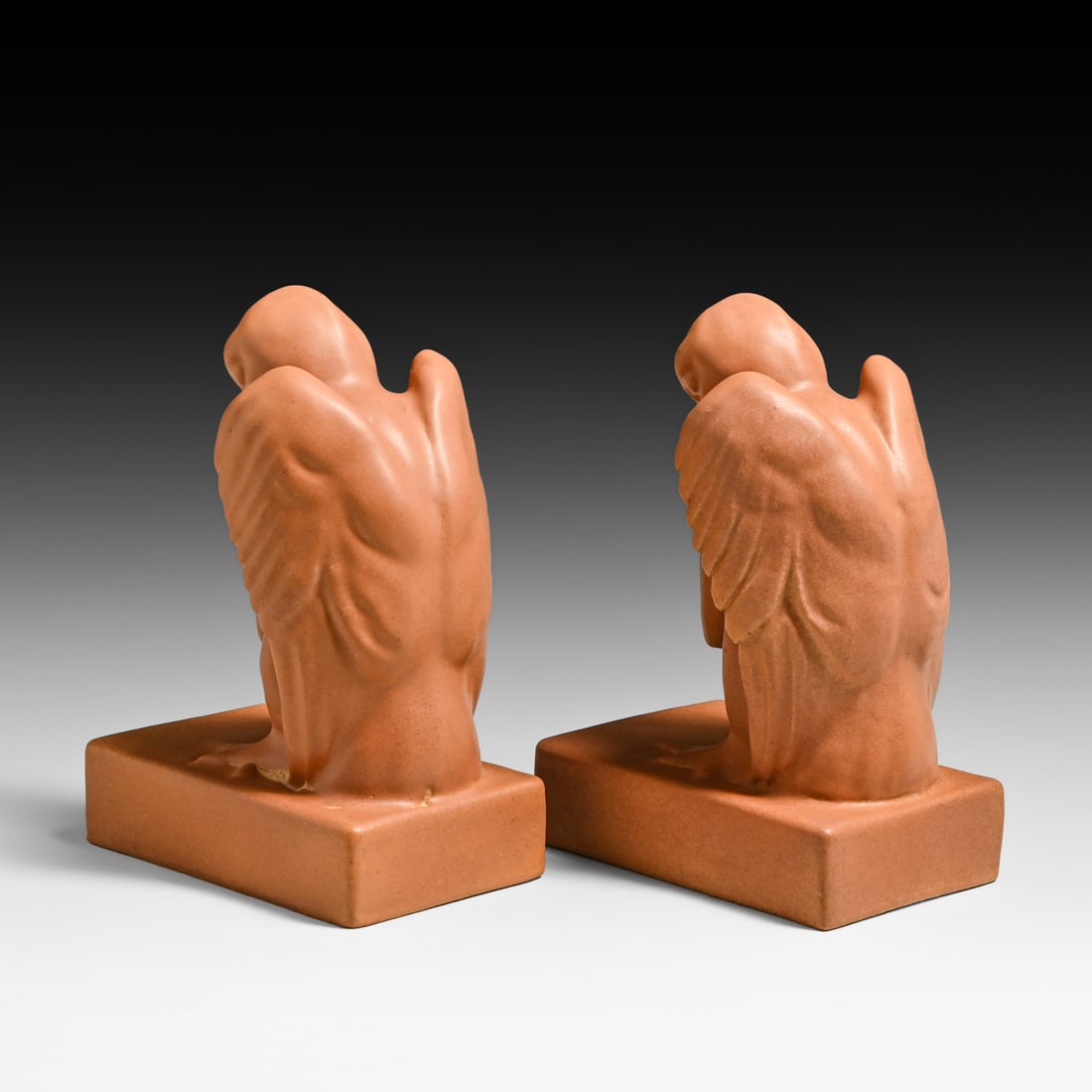 Teco Pottery Stylized Pelican Bookends c1905 - 2