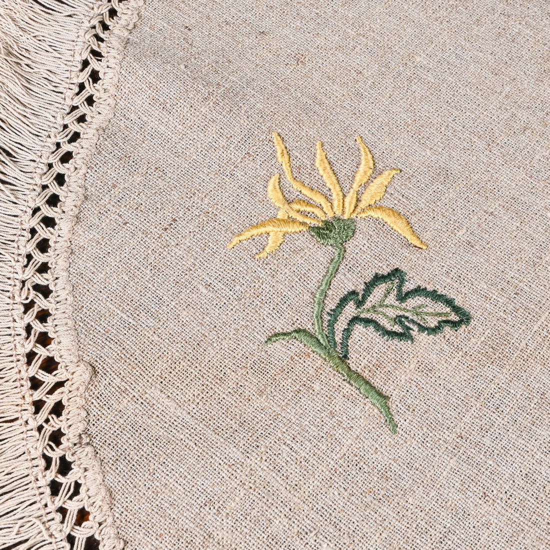 Arts & Crafts Period Hand Embroidered Round Table Linen c1910 (1 of 9)