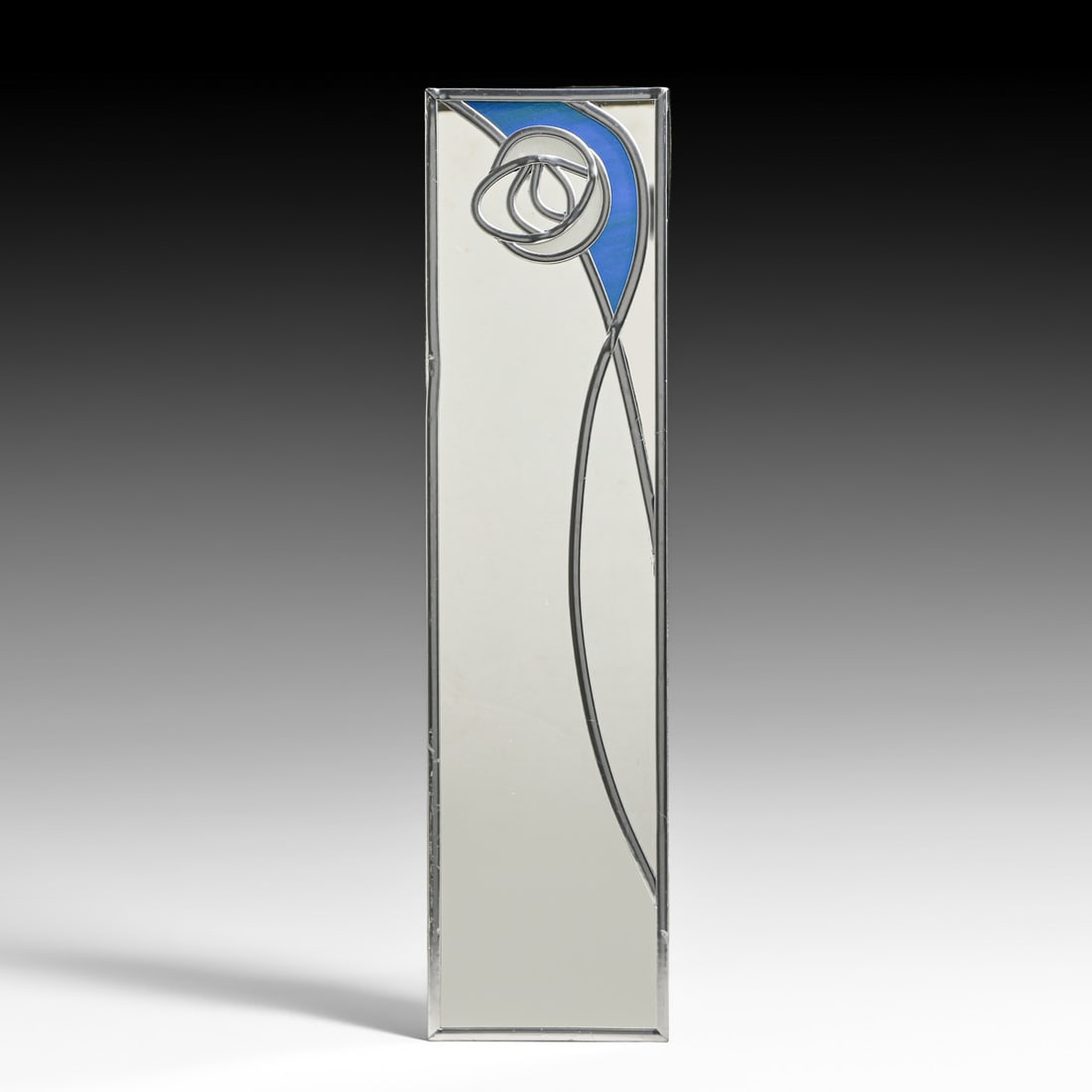 Charles Rennie Mackintosh Style Slimline Decorative Mirror c2010s: Charles Rennie Mackintosh Style Slimline Decorative Mirror c2010s. Handmade by Winged Heart Stained Glass (Cumbria, UK Border). Signed. Excellent condition. 17.25"h x 4.5"w FREE NATIONWIDE SHIPPING