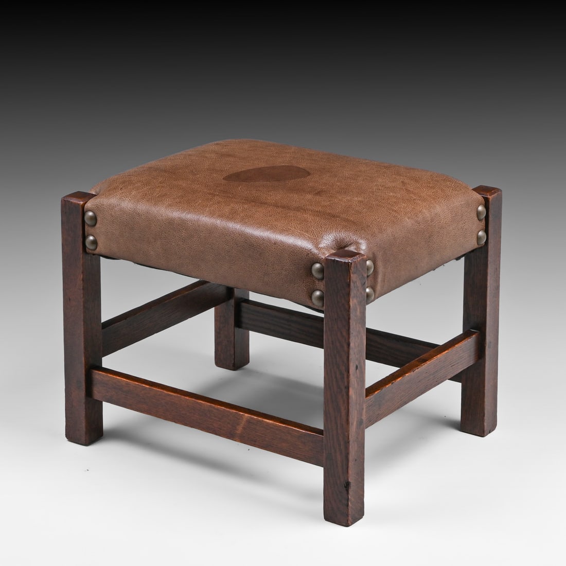 Gustav Stickley #300 Oak Footstool c1910. - 2