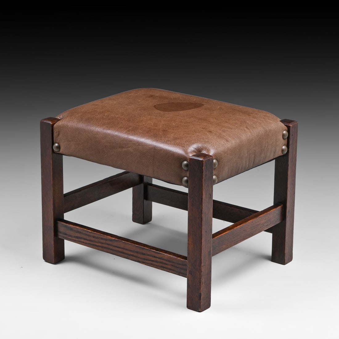 Gustav Stickley #300 Oak Footstool c1910. - 3