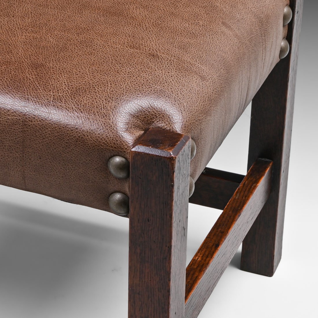 Gustav Stickley #300 Oak Footstool c1910. - 5
