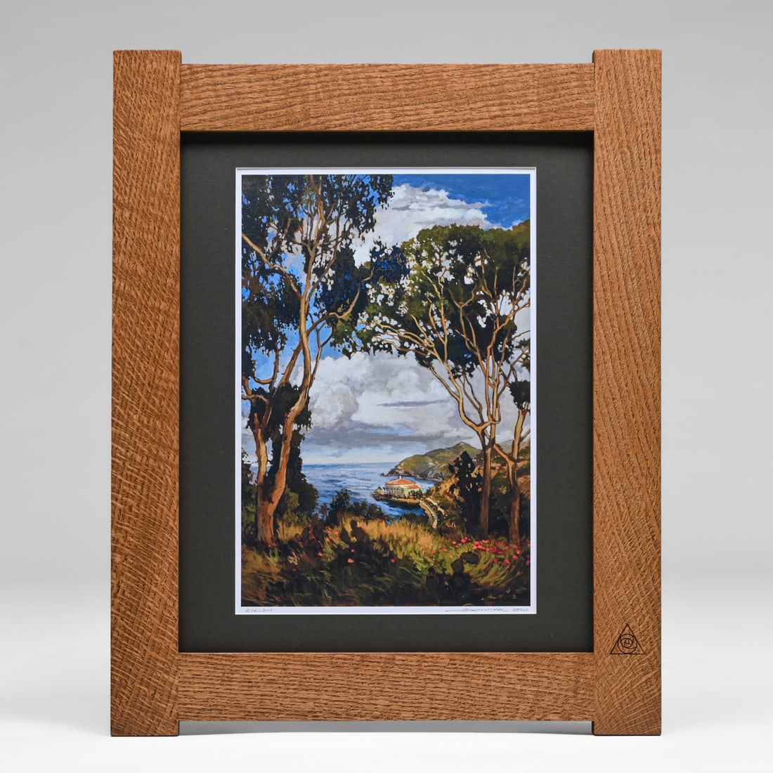 Jan Schmuckal (Contemporary Craftsman School) – Avalon, Arts & Clay Company Frame, 2020: Jan Schmuckal (Contemporary Craftsman School) – Avalon, Arts & Clay Company Frame, 2020. Fine Art Giclée Print on Heavy Textured Paper. Signed. Excellent condition. 16.5"h x 11"w. Frame 25.25"h x