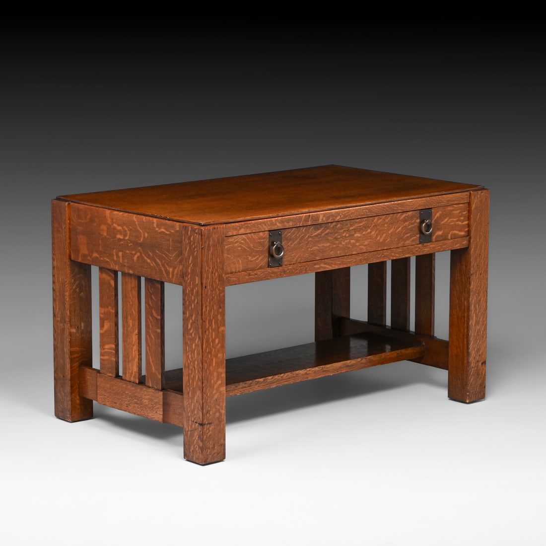 Grand Rapids Oak Slatted One-Drawer Library Table c1910: Grand Rapids Oak Slatted One-Drawer Library Table c1910. Unsigned. Excellent original finish. 30.25"h x 61"w x 31"d FREE NATIONWIDE SHIPPING Free Nationwide Shipping within the lower 48 states for