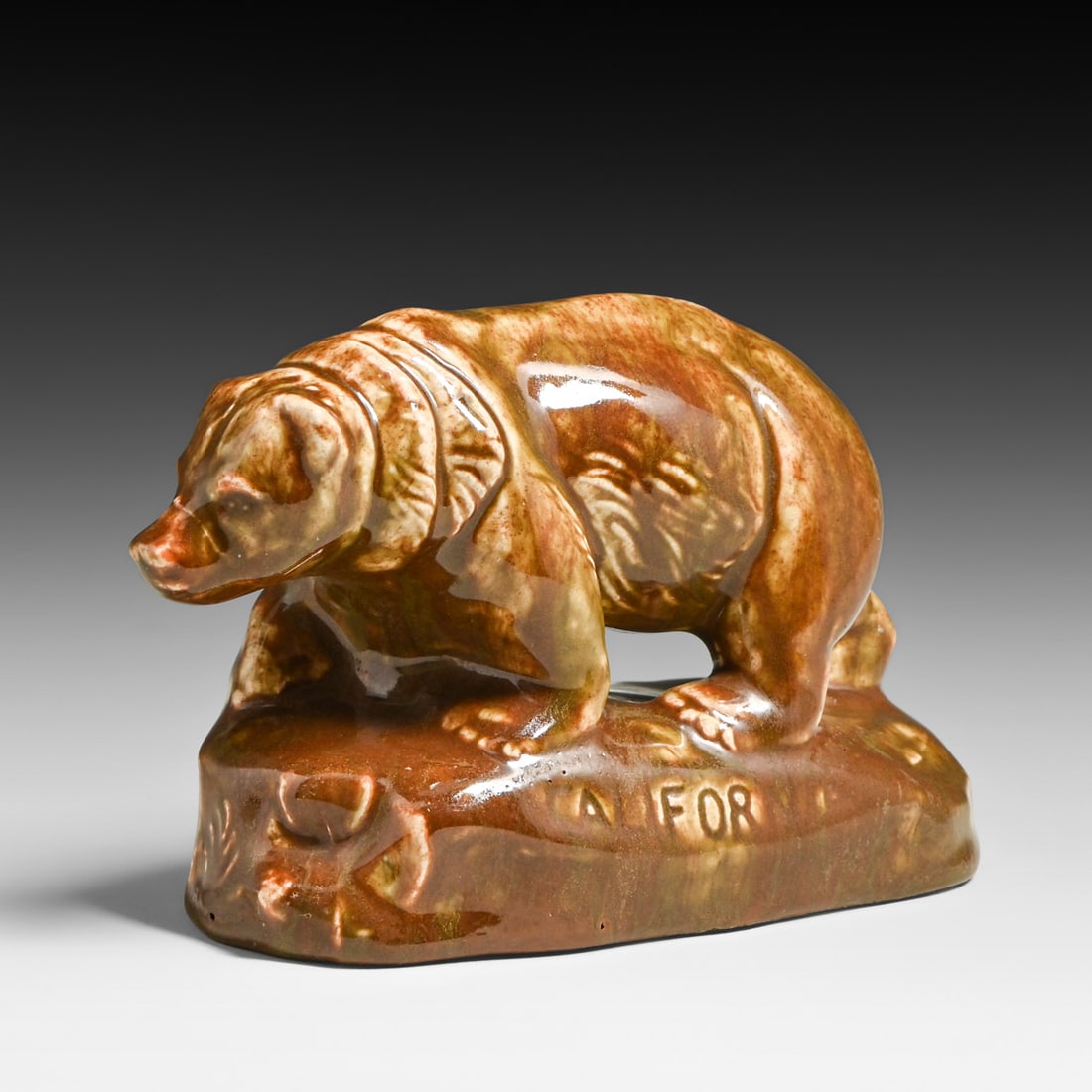 Gladding McBean California Bear Paperweight c1920s: Gladding McBean California Bear Paperweight c1920s. Unsigned. Several firing lines and base chip. 3.5"h x 5.5"w x 2.5"d FREE NATIONWIDE SHIPPING Free Nationwide Shipping within the lower 48 states