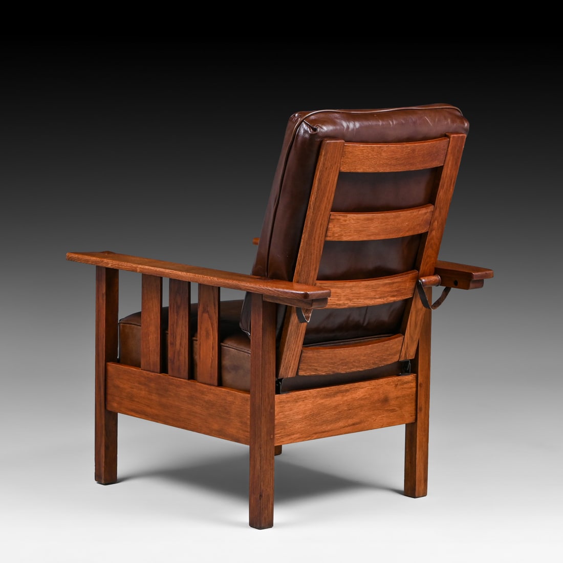 Limbert Oak Slatted Morris Chair c1910 - 3