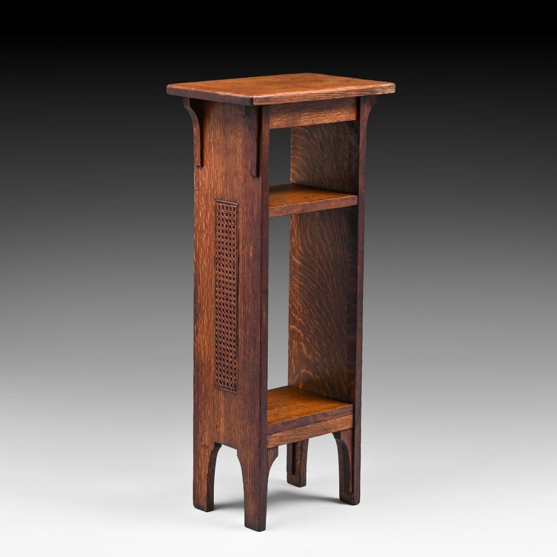 Limbert #602 Oak Cane-Sided Small Magazine Stand c1910: Limbert #602 Oak Cane-Sided Small Magazine Stand c1910. Signed. Excellent original finish. 34"h x 15"w x 10"d FREE NATIONWIDE SHIPPING Free Nationwide Shipping within the lower 48 states for all purch