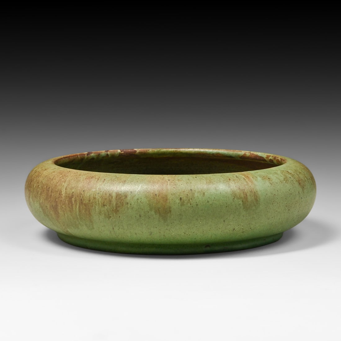 William J Walley Pottery Mottled Green & Brown Camelia Bowl c1910: William J Walley Pottery Mottled Green & Brown Camelia Bowl c1910. Signed. Invisible professional restoration to two small interior rim chips, otherwise perfect condition. 7.5"d x 2.25"h FREE NATIONWI