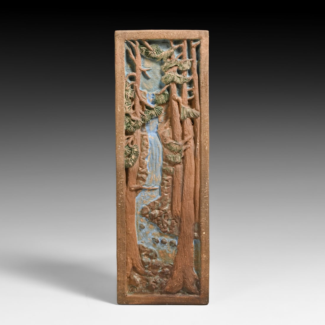 Muresque - Oakland, CA Arts & Crafts Redwood Waterfall Tile 1928 (1 of 6)