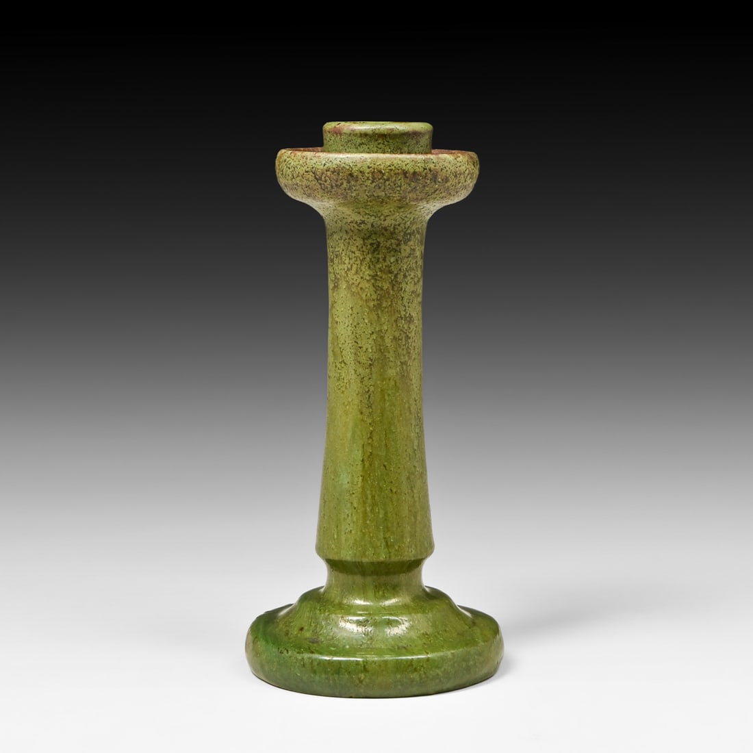 William J. Walley Pottery Matte Green Candlestick c1910: William J. Walley Pottery Matte Green Candlestick c1910. Die-stamped "WJW" artisan mark. Interior base grinding chip, otherwise perfect condition. 7.25"h x 3.75"d FREE NATIONWIDE SHIPPING Free