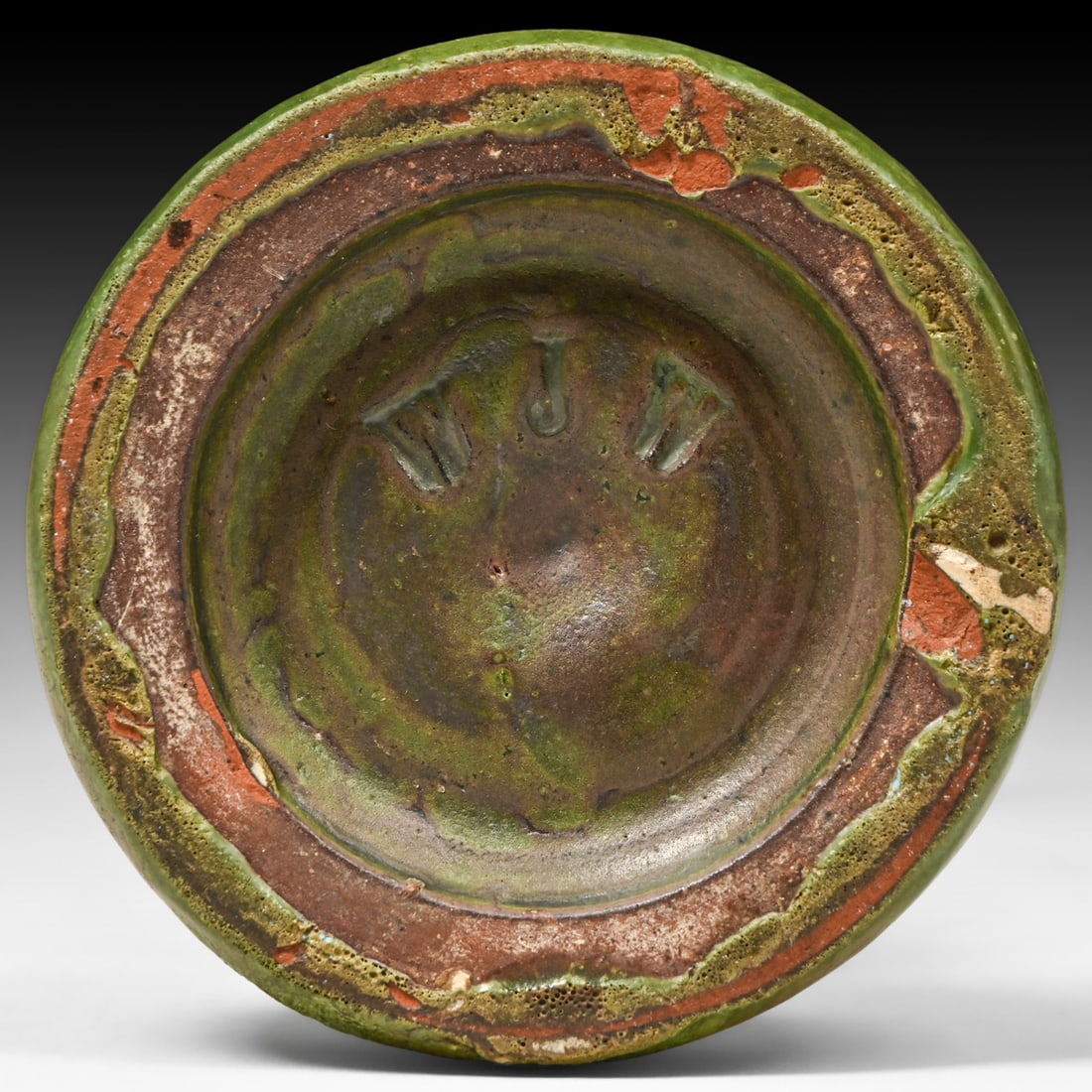 William J. Walley Pottery Matte Green Candlestick c1910 - 4