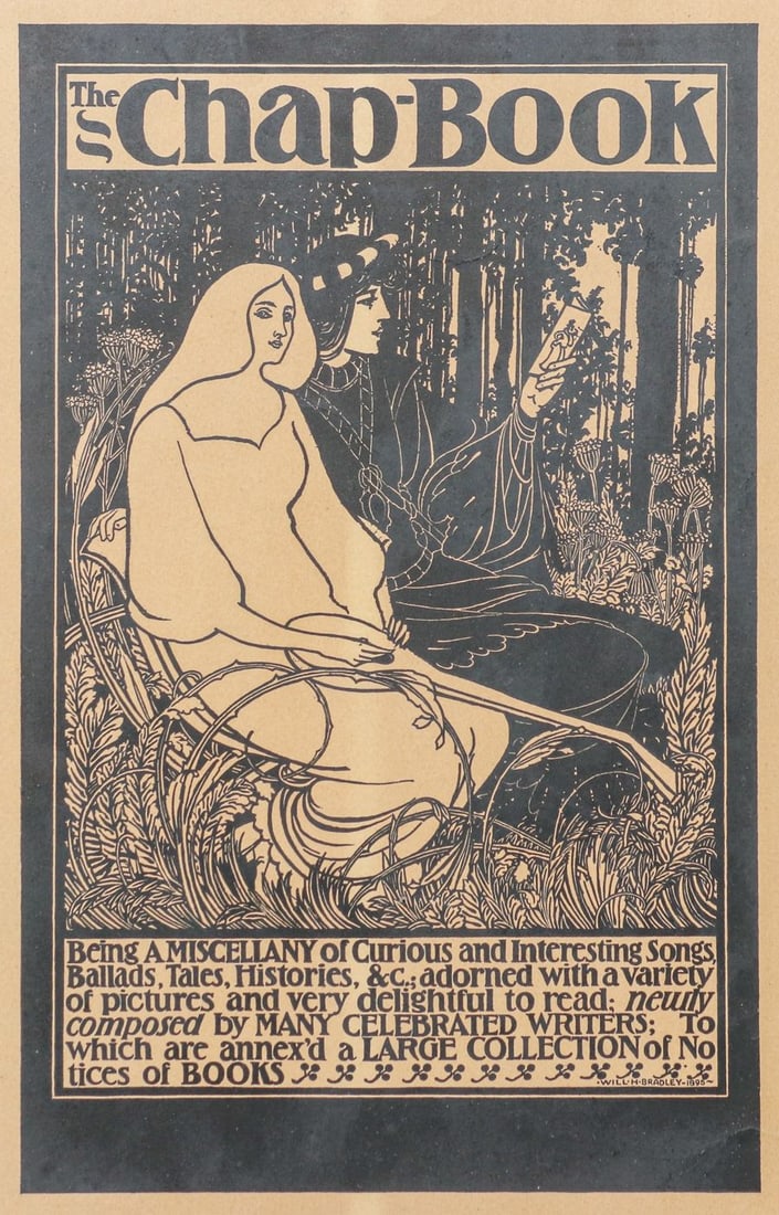 Will Bradley (1868-1962) Original Poster "The Chap-Book" 1895: Will Bradley (1868-1962) Original Poster "The Chap-Book" 1895. Lithograph from Les Maitres de l'Affiche. Some minor staining. 11.75"h x 7.5"w FREE NATIONWIDE SHIPPING Free Nationwide Shipping within t