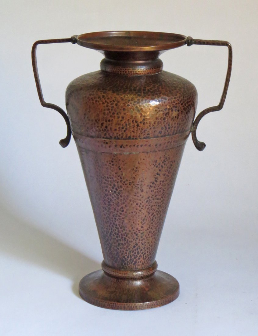 Large Benedict Studios Hammered Copper Vase Jul 13, 2014 California