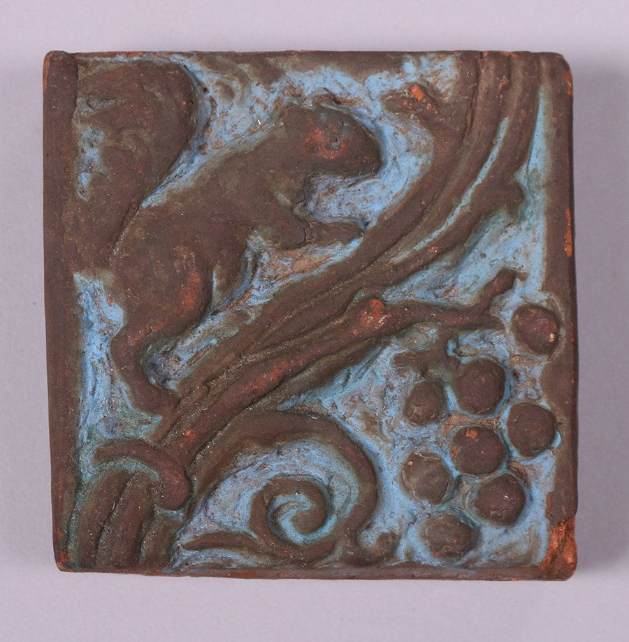 Rare and Early Batchelder Squirrel Tile (1 of 2)