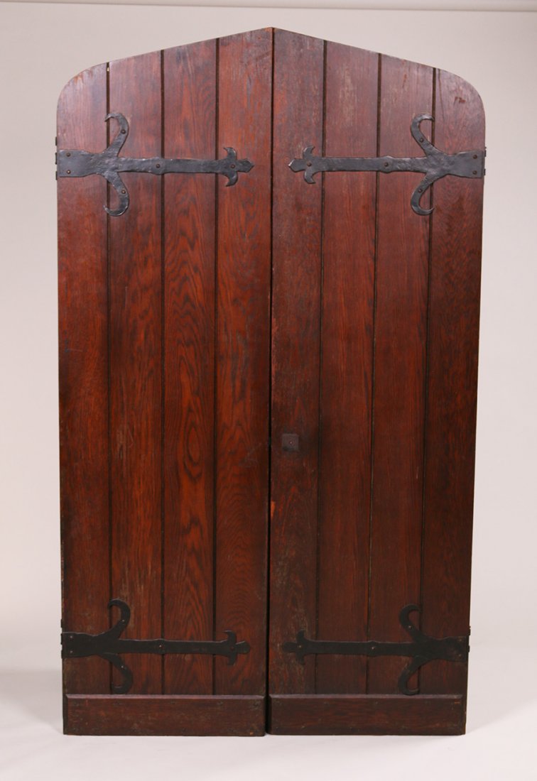 Pair of Gothic Arts & Crafts Oak Doors (1 of 6)