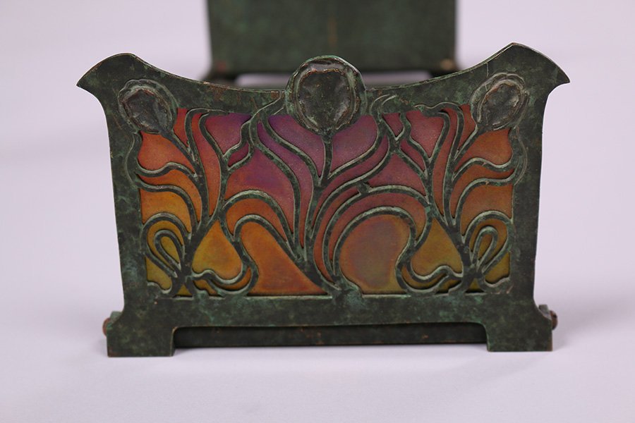 Arts & Crafts Bronze Folding Bookrack (1 of 4)
