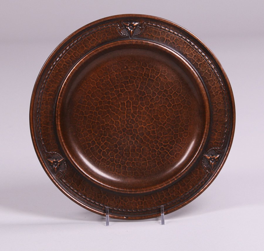 Roycroft Hammered Copper Tray with Trifoil Design (1 of 4)
