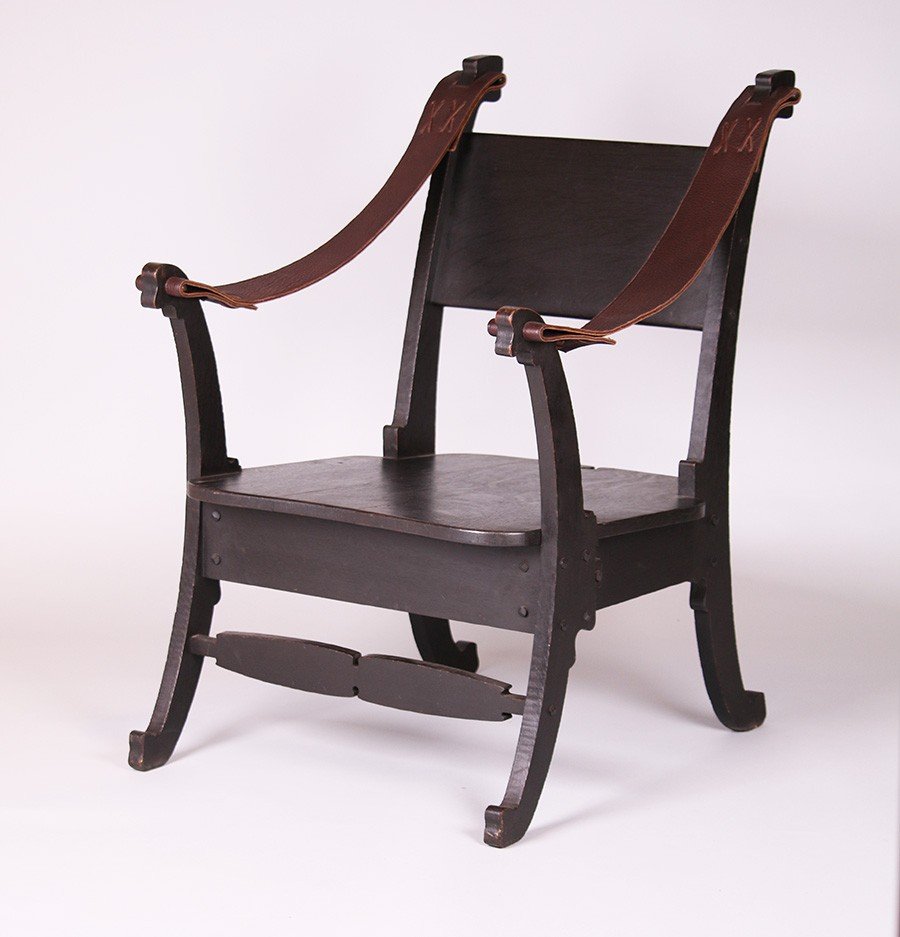 Charles Rohlfs Carved Oak Armchair (1 of 2)