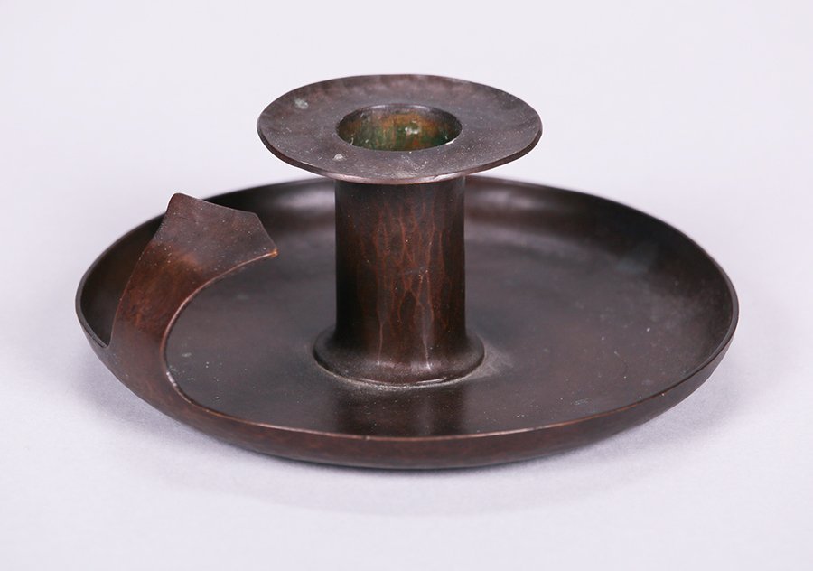 Karl Kipp Hammered Copper Short Candlestick (1 of 2)