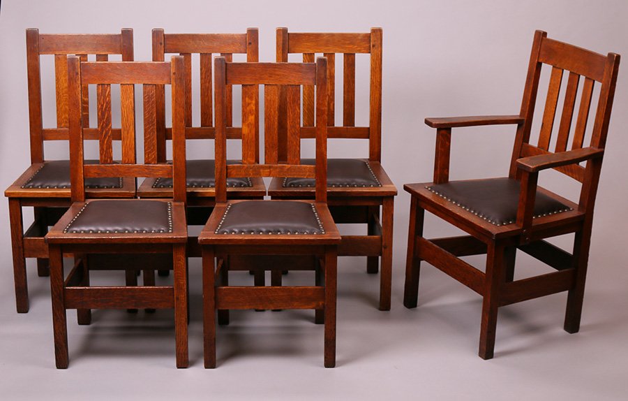 Set of 6 Stickley Brothers Dining Chairs (1 of 5)